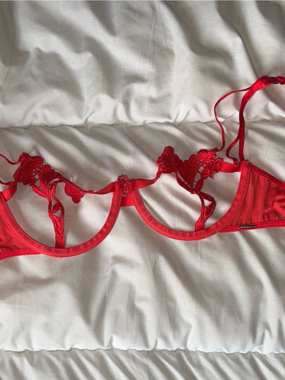 Red lingerie bra